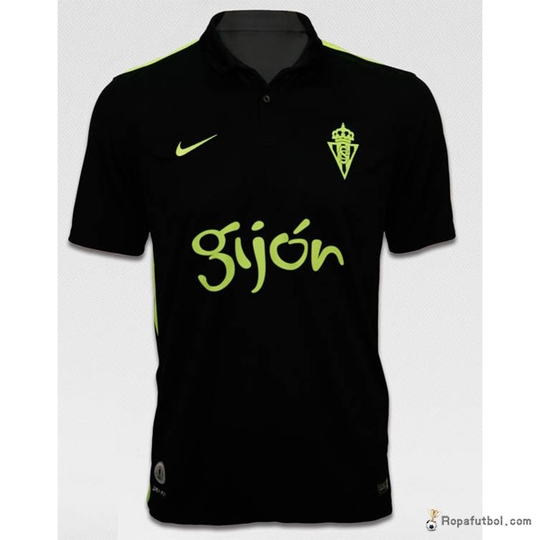 Camiseta Real Sporting de Gijón Replica Segunda Ropa 2016/17 Negro